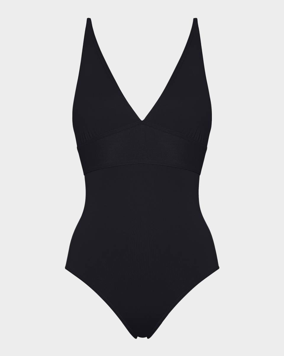 Larcin Deep V Triangle One-Piece Swimsuit